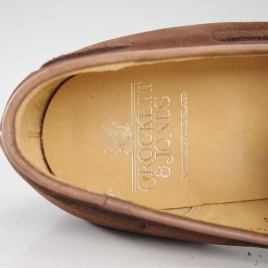 極美品★クロケット&ジョーンズ 7E【★リボンローファー/HAYLING2】366ラスト/スエード/濃茶/メンズ/Crockett&Jones★d597