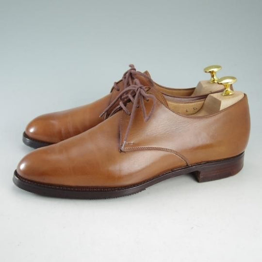 極上★クロケット&ジョーンズ 6D【★ハンドグレードライン/SHERWOOD】330ラスト/プレーントゥ/Vフロント/茶/メンズ/Crockett&Jones★d598