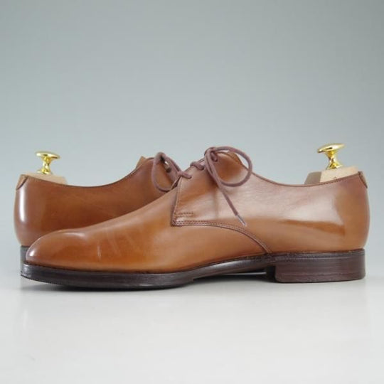 極上★クロケット&ジョーンズ 6D【★ハンドグレードライン/SHERWOOD】330ラスト/プレーントゥ/Vフロント/茶/メンズ/Crockett&Jones★d598