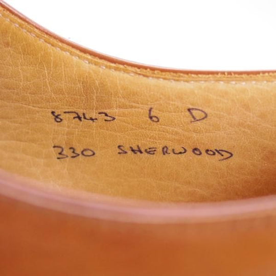 極上★クロケット&ジョーンズ 6D【★ハンドグレードライン/SHERWOOD】330ラスト/プレーントゥ/Vフロント/茶/メンズ/Crockett&Jones★d598