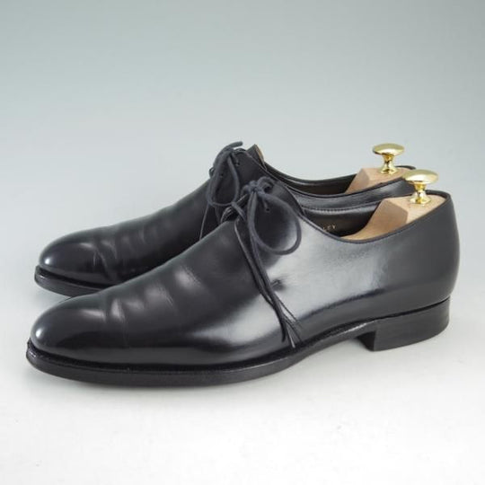 極上★クロケット&ジョーンズ 6E【★ハンドグレードライン/STANLEY】337ラスト/プレーントゥ/Vフロント/カーフ/黒/Crockett&Jones★d599