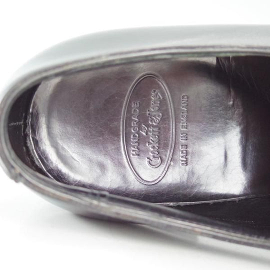 極上★クロケット&ジョーンズ 6E【★ハンドグレードライン/STANLEY】337ラスト/プレーントゥ/Vフロント/カーフ/黒/Crockett&Jones★d599