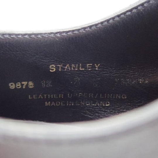 極上★クロケット&ジョーンズ 6E【★ハンドグレードライン/STANLEY】337ラスト/プレーントゥ/Vフロント/カーフ/黒/Crockett&Jones★d599