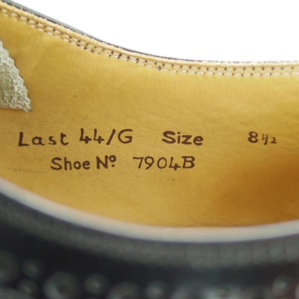 極上★(英)チーニー製 UK8/US8.5G【貴重★ROYAL TWEEDライン/44ラスト】ロングウイング/ポリッシュレザー/黒/メンズ/CHEANEY★d603
