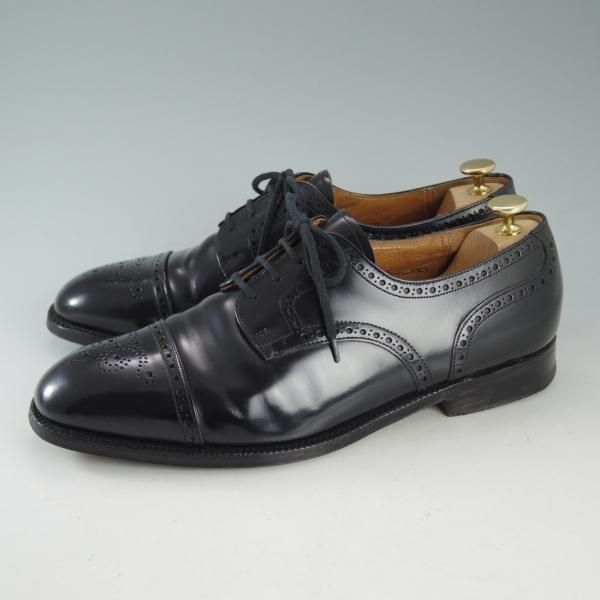 極上★チャーチ 95G/UK9.5【旧チャーチ★ブックバインダーカーフ/73ラスト】3都市ロゴ/CROMWELL/セミブローグ/黒/メンズ/Church's★d607