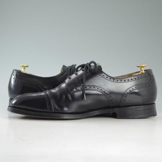 極上★チャーチ 95G/UK9.5【旧チャーチ★ブックバインダーカーフ/73ラスト】3都市ロゴ/CROMWELL/セミブローグ/黒/メンズ/Church's★d607