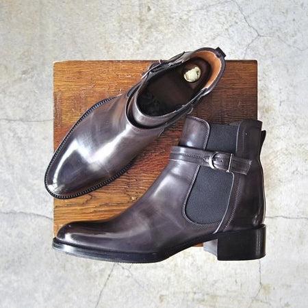 極美品★(仏)サルトル(レディース) SIZE 37.5【★サイドゴアブーツ/PARMAレザー 】SR2803/黒/SARTORE★d612