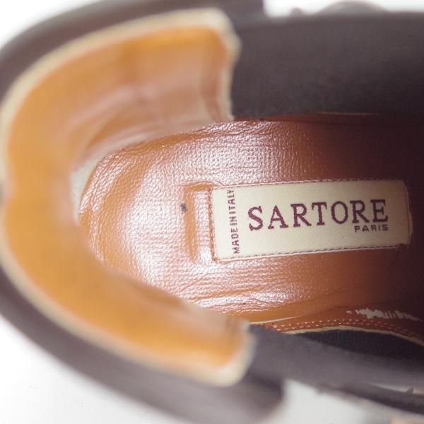 極美品★(仏)サルトル(レディース) SIZE 37.5【★サイドゴアブーツ/PARMAレザー 】SR2803/黒/SARTORE★d612
