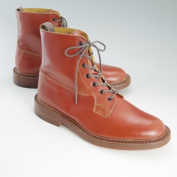 未使用★トリッカーズ SIZE 8.5【希少色★BURFORD/プレーントゥブーツ/SUPER BOOTS】カーフ/茶/メンズ/Tricker's★d613