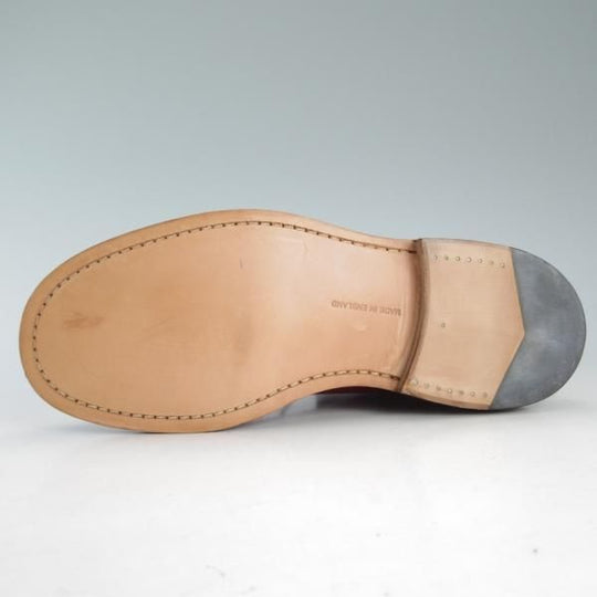 未使用★トリッカーズ SIZE 8.5【希少色★BURFORD/プレーントゥブーツ/SUPER BOOTS】カーフ/茶/メンズ/Tricker's★d613
