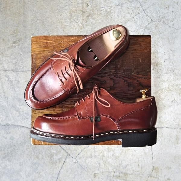 美品★パラブーツ SIZE 5.5【定番★シャンボード/CHAMBORD/マロン/MARRON】Uチップ/TEXソール/リスレザー/茶/メンズ/Paraboot★d614