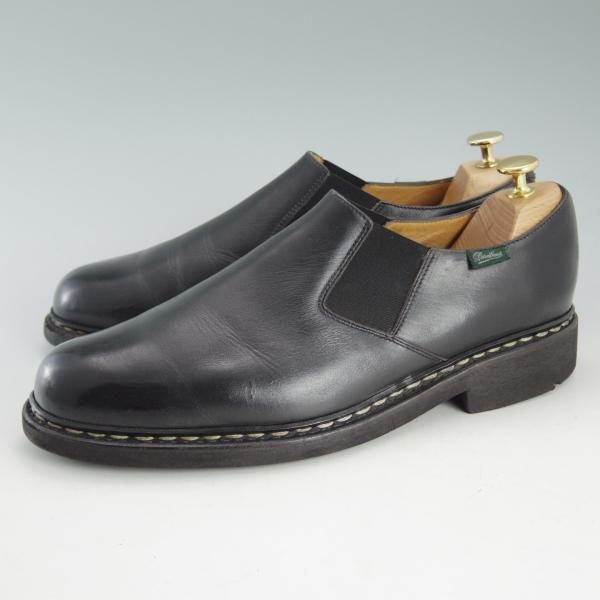 ★パラブーツ SIZE 8.5【★2015年〜展開/PHOTON/フォトン】TEXソール/スリッポン/サイドゴアシューズ/リスレザー/黒/メンズ/Paraboot★d615