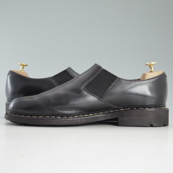 ★パラブーツ SIZE 8.5【★2015年〜展開/PHOTON/フォトン】TEXソール/スリッポン/サイドゴアシューズ/リスレザー/黒/メンズ/Paraboot★d615