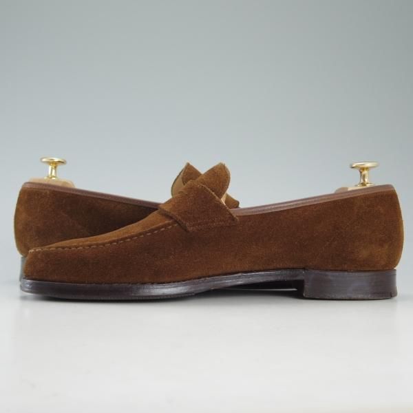 極上★クロケット&ジョーンズ 7E【★コインローファー/スエード】茶/メンズ/Crockett&Jones★d620