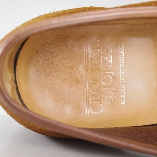 極上★クロケット&ジョーンズ 7E【★コインローファー/スエード】茶/メンズ/Crockett&Jones★d620