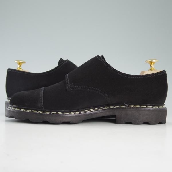 極美品★パラブーツ SIZE 6【貴重★スエード/WILLIAM/ウィリアム】ダブルモンク/マルシェソール/黒/メンズ/Paraboot★d621