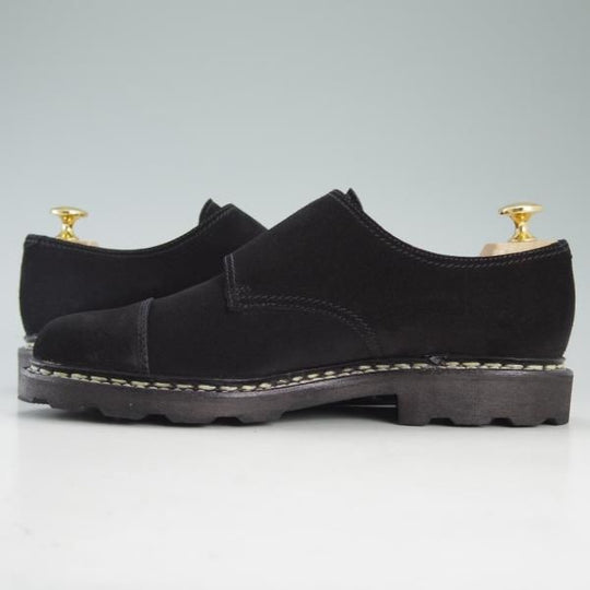 極美品★パラブーツ SIZE 6【貴重★スエード/WILLIAM/ウィリアム】ダブルモンク/マルシェソール/黒/メンズ/Paraboot★d621