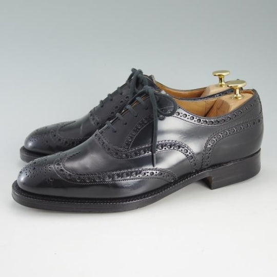 極上★チャーチ 75F/UK7.5【貴重★BURWOOD/旧チャーチ/ブックバインダーカーフ】81ラスト/バーウッド/フルブローグ/黒/Church's★d626