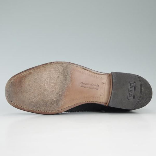 極上★チャーチ 75F/UK7.5【貴重★BURWOOD/旧チャーチ/ブックバインダーカーフ】81ラスト/バーウッド/フルブローグ/黒/Church's★d626