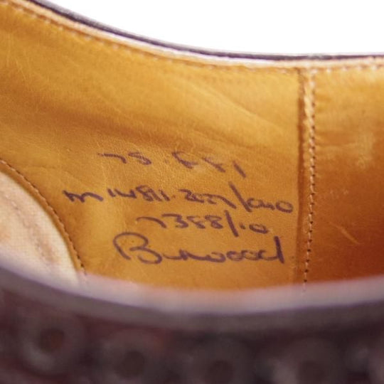 極上★チャーチ 75F/UK7.5【貴重★BURWOOD/旧チャーチ/ブックバインダーカーフ】81ラスト/バーウッド/フルブローグ/黒/Church's★d626