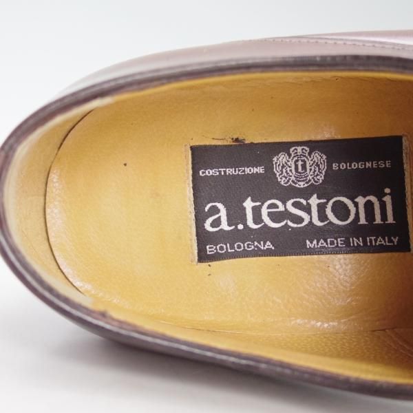 美品★(伊)ア・テストーニ SIZE 6【上級★ブラックラベル/BLACK LABEL】オックスフォード/カーフ/茶/メンズ/靴/シューズ/a.testoni★d630