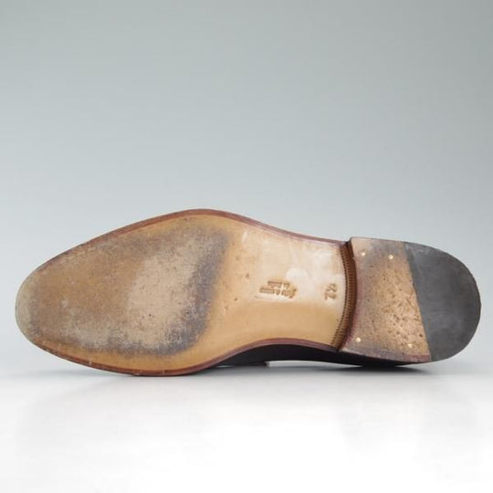 極美品★(伊)マンニーナ SIZE 7.5【貴重★レディメイドライン/コインローファー】カーフ/濃茶/メンズ/靴/シューズ/MANNINA★d632