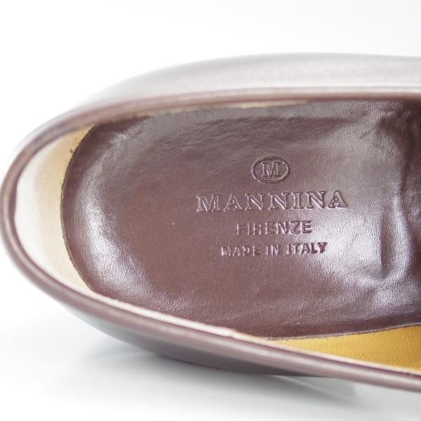 極美品★(伊)マンニーナ SIZE 7.5【貴重★レディメイドライン/コインローファー】カーフ/濃茶/メンズ/靴/シューズ/MANNINA★d632