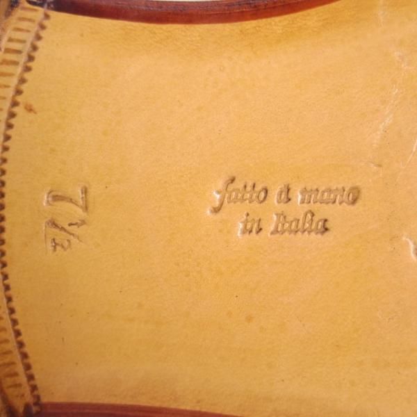 極美品★(伊)マンニーナ SIZE 7.5【貴重★レディメイドライン/コインローファー】カーフ/濃茶/メンズ/靴/シューズ/MANNINA★d632