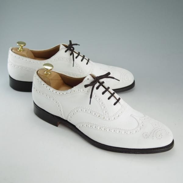 未使用★チャーチ 95F/UK9.5【貴重★JIL SANDER別注/9747ラスト/ジルサンダー】フルブローグ/スエード/白/メンズ/Church's★d639