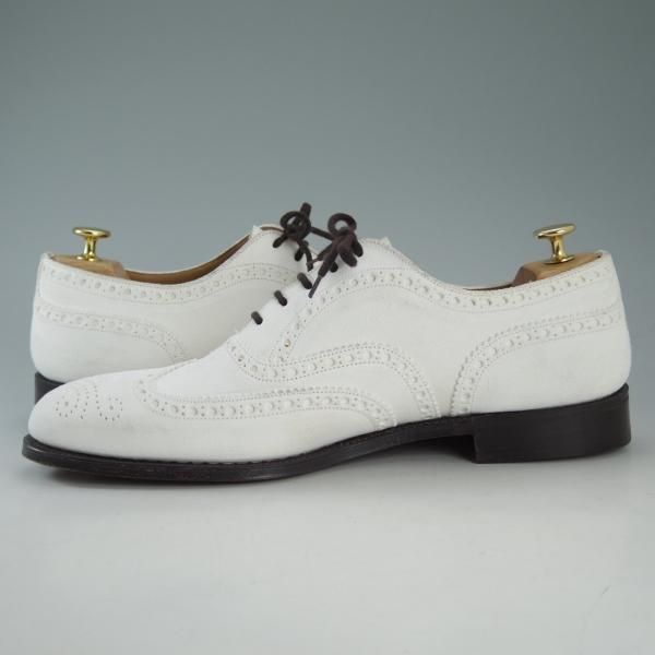 未使用★チャーチ 95F/UK9.5【貴重★JIL SANDER別注/9747ラスト/ジルサンダー】フルブローグ/スエード/白/メンズ/Church's★d639