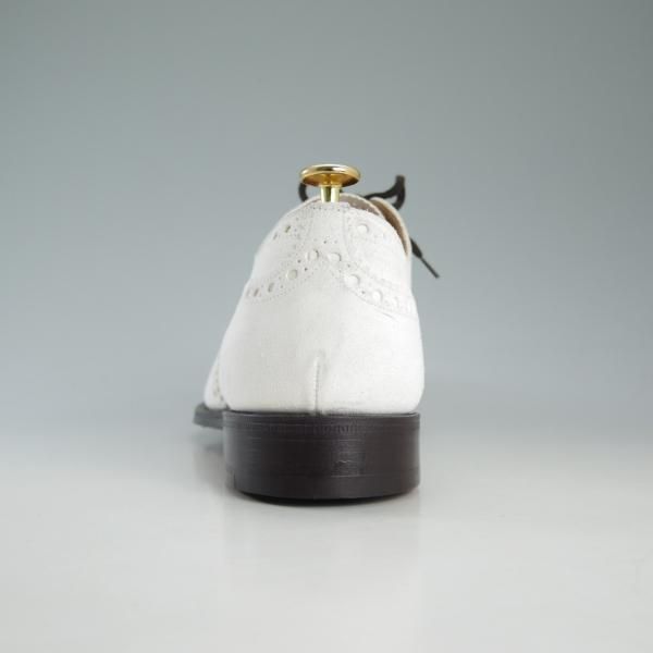 未使用★チャーチ 95F/UK9.5【貴重★JIL SANDER別注/9747ラスト/ジルサンダー】フルブローグ/スエード/白/メンズ/Church's★d639