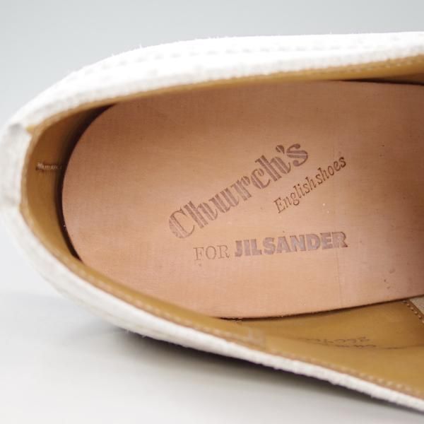 未使用★チャーチ 95F/UK9.5【貴重★JIL SANDER別注/9747ラスト/ジルサンダー】フルブローグ/スエード/白/メンズ/Church's★d639