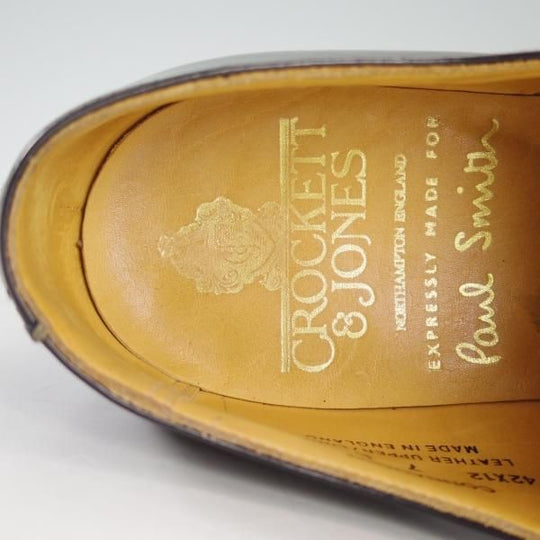 極上★クロケット&ジョーンズ 7E【★ポールスミス別注/CONNAUGHT】236ラスト/ストレートチップ/黒/メンズ/Paul Smith/Crockett&Jones★d642