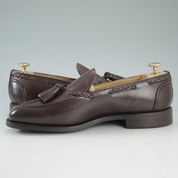 TRICKER'S × J. PRESS スエードタッセルローファー ブラウン メンズ ドレスシューズ 中古 美品 9.5 約 28.5センチ 美品 トリッカーズ タッセルローファー ウィングチップ ブラック