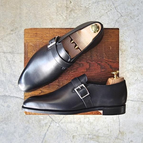 新品★(英)グレンソン 6.5E【貴重★モンクストラップ型スリッポン】103ラスト/33304-01/カーフ/黒/メンズ/GRENSON★d644