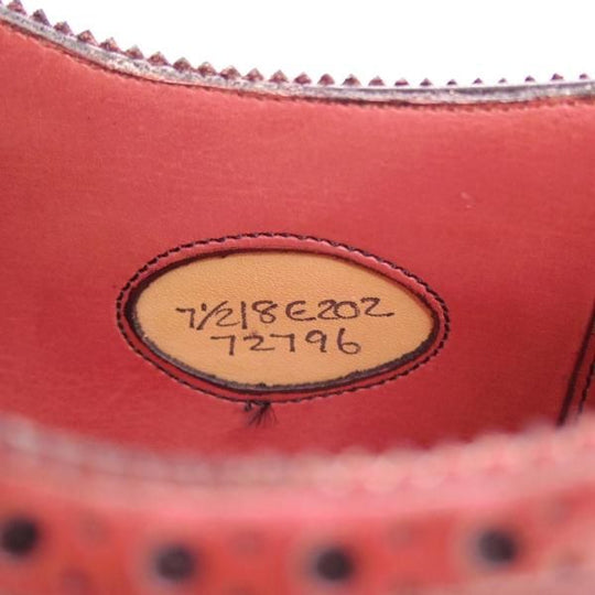 美品★エドワードグリーン 7.5E【定価￥171,720-★カドガン/CADOGAN/202ラスト】セミブローグ/カーフ/赤茶/EDWARD GREEN★d646