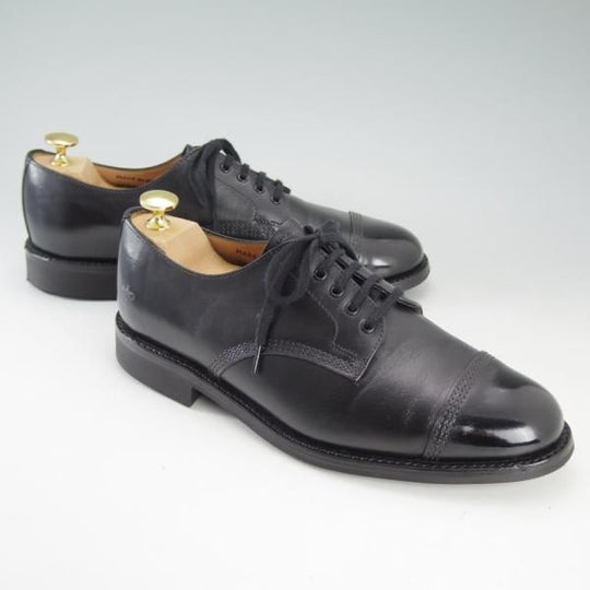 美品★(英)サンダース UK6.5【★ミリタリーコレクション/Military Derby Shoe/1128BC】ストレートチップ/カーフ/黒/メンズ/Sanders★d647