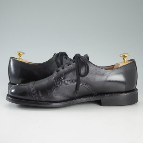 美品★(英)サンダース UK6.5【★ミリタリーコレクション/Military Derby Shoe/1128BC】ストレートチップ/カーフ/黒/メンズ/Sanders★d647