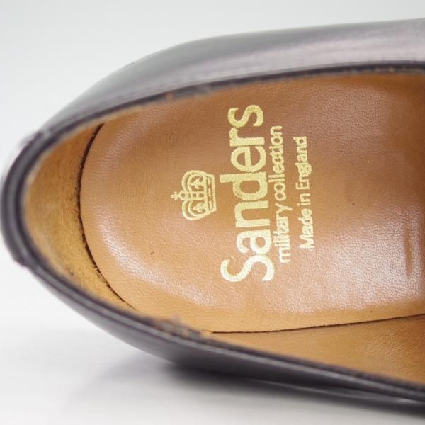 美品★(英)サンダース UK6.5【★ミリタリーコレクション/Military Derby Shoe/1128BC】ストレートチップ/カーフ/黒/メンズ/Sanders★d647