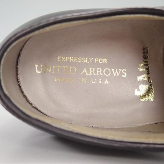 美品★オールデン 8.5D【貴重★コードバン/アンライニング仕様/UNITED ARROWS別注】23974F/ミリタリーラスト/プレーントゥ/Alden★d649