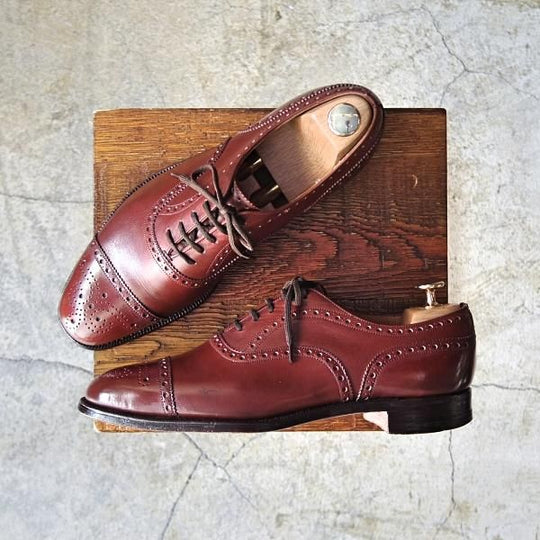 極上★チャーチ  70E/UK7【貴重★旧チャーチのディプロマット/DIPLOMAT IV/73ラスト】3都市/セミブローグ/カーフ/メンズ/Church's★d651