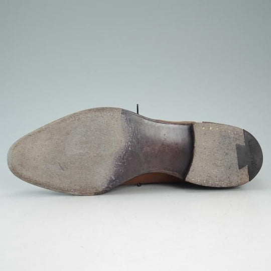 美品★チャーチ 60F/UK6【貴重★コンビ仕様/スエード×カーフ】116ラスト/4都市ロゴ/セミブローグ/茶×薄茶/メンズ/Church's★d652