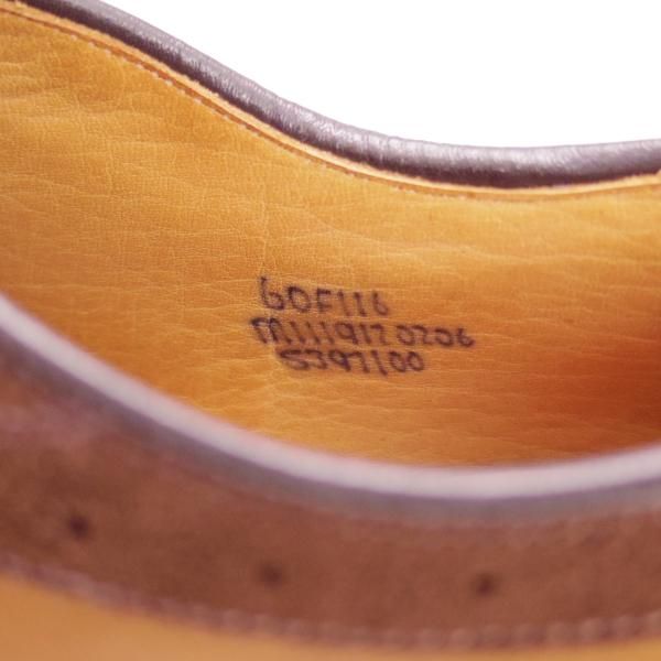 美品★チャーチ 60F/UK6【貴重★コンビ仕様/スエード×カーフ】116ラスト/4都市ロゴ/セミブローグ/茶×薄茶/メンズ/Church's★d652