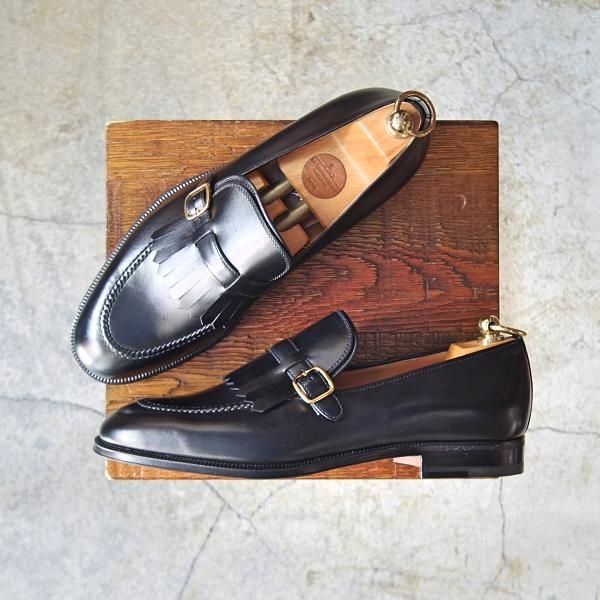 新品★(伊)タニノクリスチー SIZE 7【貴重★デッドストック/BOLZO/キルトモンク】1122906/カーフ/NERO/黒/メンズ/TANINO CRISCI★d655
