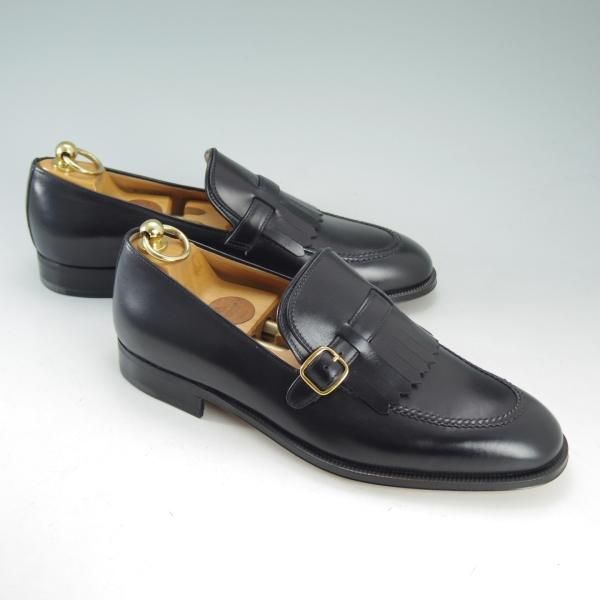 新品★(伊)タニノクリスチー SIZE 7【貴重★デッドストック/BOLZO/キルトモンク】1122906/カーフ/NERO/黒/メンズ/TANINO CRISCI★d655