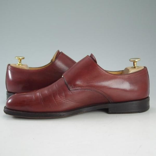 極上★(伊)タニノクリスチー SIZE 7【定価10万円以上★当時の定番ダブルモンク】671/カーフ/赤茶/メンズ/TANINO CRISCI★d656