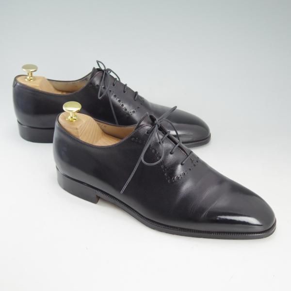 極上★(仏)ベルルッティ SIZE 7.5【貴重★4アイレット/ホールカット】オックスフォードシューズ/カーフ/黒/メンズ/Berluti★d657