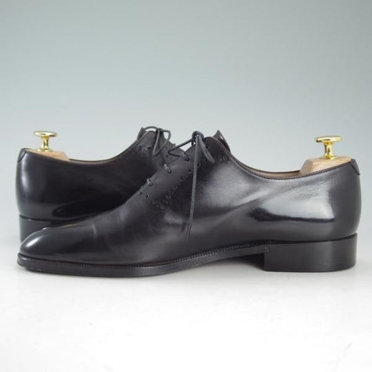 極上★(仏)ベルルッティ SIZE 7.5【貴重★4アイレット/ホールカット】オックスフォードシューズ/カーフ/黒/メンズ/Berluti★d657