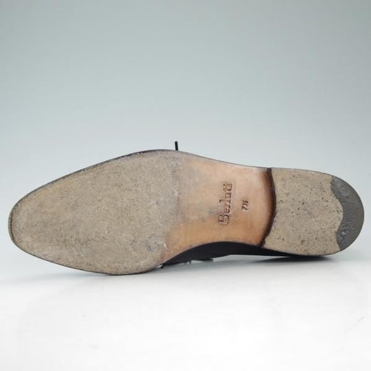極上★(仏)ベルルッティ SIZE 7.5【貴重★4アイレット/ホールカット】オックスフォードシューズ/カーフ/黒/メンズ/Berluti★d657
