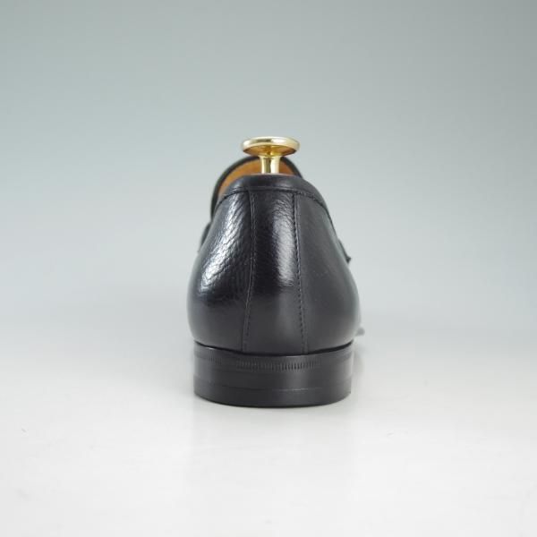 極美品★(伊)タニノクリスチー SIZE 5.5【定価10万円以上★ローファー】125128/スリッポン/シボ革/黒/メンズ/TANINO CRISCI★d658